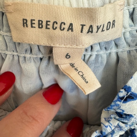 Rebecca Taylor Midi Silk Dress. Off the Shoulder size 6. - Picture 5 of 6